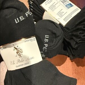 U.S. Polo Assn. Black Quarter Crew Socks - Pack of 10